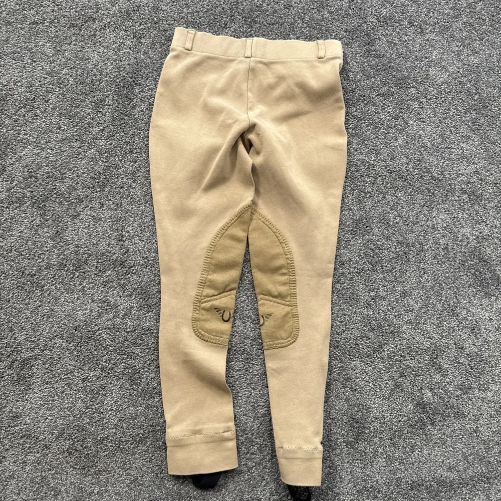 Girls 8 Tuff Rider Tan Equestrian Pull On Riding Breeches Horse Brown
